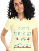 ⁦CAESAR Womens CAESAR Women's summer half-sleeves pajamas with chest prints CAESAR Women's summer half-sleeves pajamas with chest prints⁩ - الصورة ⁦3⁩