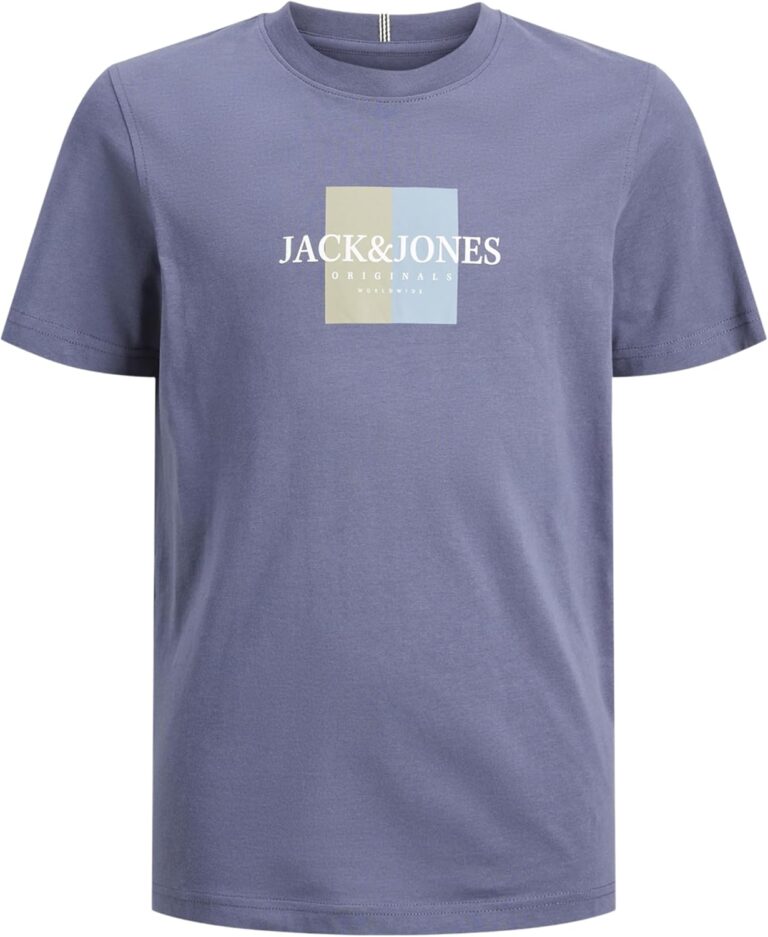 JACK & JONES Men's Junior Frederiksberg Box Crew-Neck Short-Sleeves T-Shirt (pack of 1)