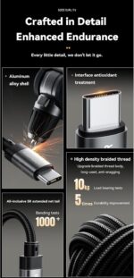 ⁦محول صوت USB C إلى 3.5 ملم، كابل سماعة رأس منفذ Aux أنثى عالي الدقة من النايلون لآيفون 16 برو ماكس، 15 برو ماكس/15 برو/15 بلس، جالاكسي S24/S223/S22 الترا، بيكسل، ومزيد من الأجهزة من نوع سي من ايساجر⁩ - الصورة ⁦7⁩