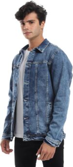 ⁦Andora Mens Full Buttoned Casual Denim Jacket⁩ - الصورة ⁦3⁩