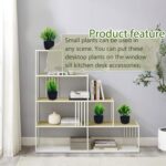 ⁦نباتات صناعية صغيرة في اصيص اسود من جرين تايم اوكالبتوس الاصطناعية الصغيرة خضراء للمنزل والمكتب والمنزل الريفي وديكور طاولة الحمام 4 قطع⁩ - الصورة ⁦4⁩