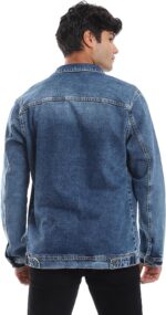 ⁦Andora Mens Full Buttoned Casual Denim Jacket⁩ - الصورة ⁦4⁩