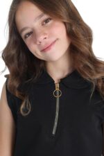 ⁦توب كات سادة بدون أكمام للبنات من جونيور، (عبوة من قطعة واحدة)⁩ - الصورة ⁦2⁩