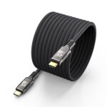 USB C Long Cable 16FT/5M Compatible with Thunderbolt 3,USB C 3.1 Gen 1 Cable 10Gbps Data Transfer,4K@60Hz/2K@120Hz Video Output Monitor Cord,Type-C Nylon Braided PD3.0 100W Fast Charging.