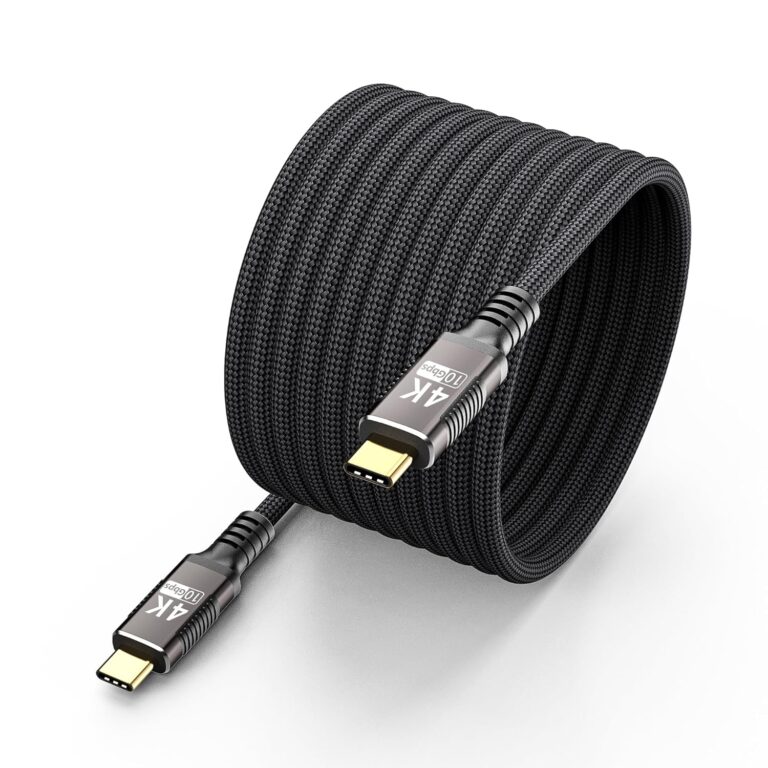 USB C Long Cable 16FT/5M Compatible with Thunderbolt 3,USB C 3.1 Gen 1 Cable 10Gbps Data Transfer,4K@60Hz/2K@120Hz Video Output Monitor Cord,Type-C Nylon Braided PD3.0 100W Fast Charging.