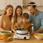 ⁦سخان طبخ كهربى 1000 وات – بوتجاز كهربى آمن بتحكم في درجة الحرارة وفصل أوتوماتيكي – بوتجاز مسطح - سخان بلاطة للمكاتب والسكن الجامعي والسفر والحج والعمرة⁩ - الصورة ⁦5⁩