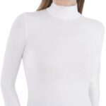 CARINA Womens Basic Long Sleeves High Neck Viscose Undershirt
