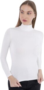 CARINA Womens Basic Long Sleeves High Neck Viscose Undershirt