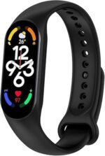 سوار بديل من السيليكون من Nopatia متوافق مع Xiaomi Mi Band 7، غطاء حماية واقٍ، حزام رياضي قابل للتنفس مع سوار معصم TPU ناعم، إطار ممتص للصدمات للرجال والنساء