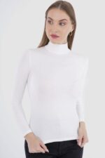 ⁦CARINA Womens Basic Long Sleeves High Neck Viscose Undershirt⁩ - الصورة ⁦2⁩