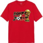 Red, short-sleeved T-shirt with the logo of the 2026 FIFA World Cup Egypt Size (6-9Y)