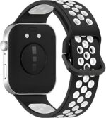 ⁦سوار ساعة رياضي من Next Store سيليكون بديل متوافق مع Huawei Watch Fit 4 – تصميم ثنائي اللون، سوار معصم قابل للتنفس مزود بفتحات تهوية.⁩ - الصورة ⁦2⁩