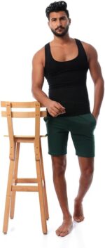 ⁦تيشرت رجالي بدون حمالات- اسود⁩ - الصورة ⁦5⁩