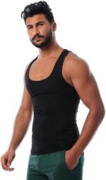 ⁦تيشرت رجالي بدون حمالات- اسود⁩ - الصورة ⁦2⁩