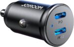 شاحن من جويروم بمنفذ USB متوافق مع هواتف USB-C و لايتنينغ بمنفذين بقدرة 30 واط مع شحن سريع و حماية متعددة و تصميم مدمج