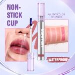 Peel Off Lip Stain Tints -Matte Lipstick Lip Stain Long Lasting Waterproof for Women, Non-stick Cup Lipstick Peel Off High Pigmented 24 Hours Lips Stains-3.5ML (N-2) - الصورة 2