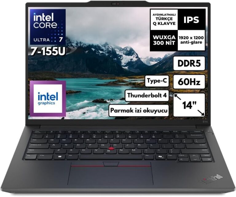 لينوفو كمبيوتر محمول ثينك باد E14 G6 الترا 7-155U 32-GBDDR5 1TBSSD بطاقة رسومات انتل 14 انش WUXGA ويندوز 11 برو 21M8SALR27 BT88