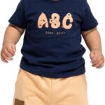 تيشرت نصف كم وشورت مطبوع عليه ABC للاولاد من جوكي ام ام (عبوة من قطعة واحدة)