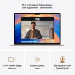 ⁦Apple 2025 MacBook Air (15-inch, Apple M4 chip with 10-core CPU and 10-core GPU, 16GB Unified Memory, 256GB) - Starlight;Arabic/English⁩ - الصورة ⁦3⁩