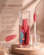 ⁦Safira Lip Plumping Gloss, Nude, with Hyaluronic Acid, Peptides and Vitamin E, Deep Moisturising, Natural Fuller Lips⁩ - الصورة ⁦3⁩