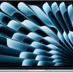 لاب توب ماك بوك اير 2025 15 بوصة مع شريحة M4 ومدعوم بنظام ذكاء آبل بشاشة ليكويد ريتينا 15.3 بوصة وذاكرة موحدة 16GB وتخزين SSD 512GB وكاميرا مركزية 12 ميجابيكسل وخاصية التعرف باللمس من آبل، أزرق سماوي