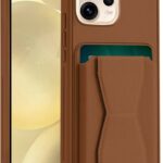 Dl3 Mobilak Leather Wallet Case Compatible with Oppo Reno15 Pro Max, Leather Back Cover With TPU Frame, Shockproof Protective Phone Case with Card Holder Stand (Brown)
