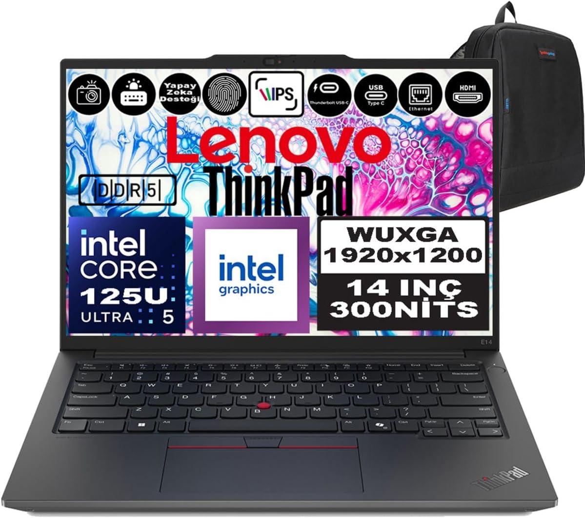 71wLXe7EbuL._AC_SL1500_.jpg Lenovo Thinkpad E14 Gen6 Intel Core Ultra 5 125U 32GB 2tb SSD Intel Ai Boost 14" Wuxga IPS Windows 11 Pro Portable PC 21M7002PTXP11 + Zetta Case