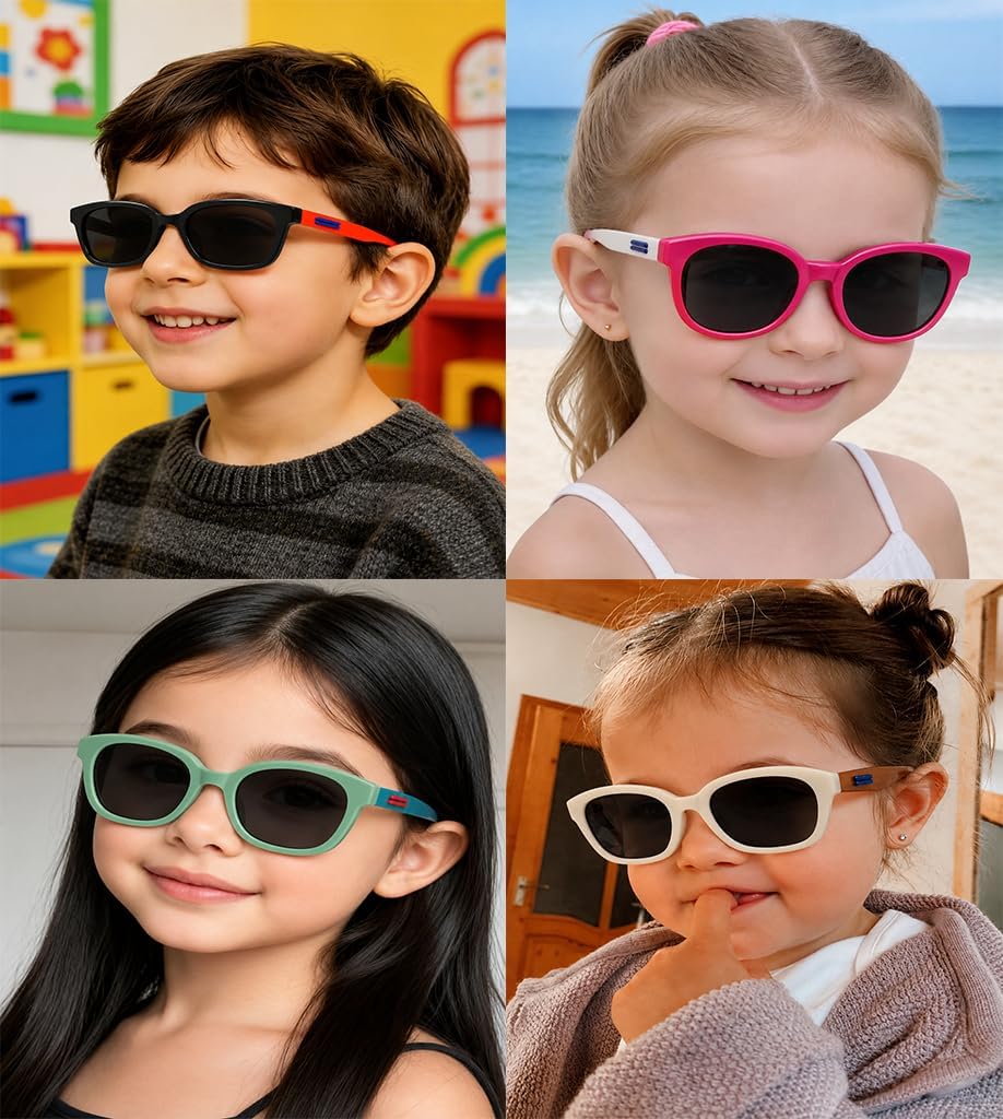 71zbrF3keoL._AC_SL1024_.jpg نظارة شمسية مستقطبة باطار مرن وعدسات داكنة للجنسين - حماية 100% من الاشعة فوق البنفسجية - اطار سيليكون مرن امن - للاولاد والبنات من سن 3-8 سنوات