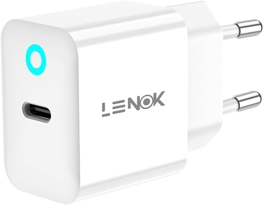 412MChIUlOL._AC_SL1500_.jpg شاحن من لينوك بتقنية USB، متوافق مع الهواتف الخلوية، بمنفذ واحد، 20 واط للشحن السريع