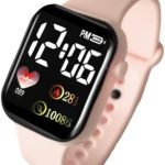 ساعة رقمية ذكية للأطفال، ساعة يد مثالية للاستخدام اليومي من كيدززون، لون وردي