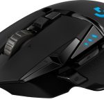 ماوس ألعاب بسلك G502 هيرو أداء عالٍ من لوجيتك بمستشعر 25K وبدقة 25600 نقطة لكل بوصة ار جي بي ووزن قابل للتعديل و11 زرًّا قابلًا للبرمجة وذاكرة داخلية مناسب لأجهزة الكمبيوتر وماك - لون أسود USB