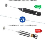 ⁦صانع رغوة الحليب الكهربائي المحمول وقابل لإعادة الشحن بمنفذ USB و3 سرعات قابلة للتعديل مع مضربين ستانلس ستيل، مضرب بيض وخلاط صغير وأداة خفق القهوة والكابتشينووالماتشا والشيكولاته الساخنة⁩ - الصورة ⁦6⁩