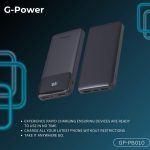 ⁦باور بانك من جي-باور سعة 10000 مللي أمبير بتقنية ليثيوم بوليمر ومنافذ USB و تايب-C مع شاشة LED وشحن سريع للهواتف و التابلت، أسود⁩ - الصورة ⁦8⁩