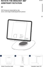 ⁦حامل موبايل دوار 360° للمكتب من لينوك، قابل للطي ومحمول، حامل تابلت قابل للتعديل لجميع الموبايلات وآيفون واي باد⁩ - الصورة ⁦3⁩