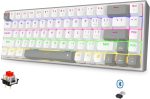 لوحة مفاتيح ألعاب ميكانيكية K705WG-R برو 65% لاسلكية وبلوتوث وسلكية ار جي بي ومفتاح أحمر 68 مفتاح ومقبس تبديل سريع 100%، لوحة إلكترونية مطبوعة مثبتة على لوحة حرة ومفاتيح أسهم مخصصة من ريدراجون