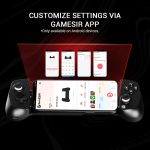يد تحكم ألعاب فيديو من جيم سير موديل X5 لايت للهواتف الذكية، بتوصيل USB C، متوافقة مع نظام آي أو إس، مع تصميم مريح وميزة التيربو والشحن المباشر وتقنية هول إفكت، باللون الأسود - الصورة 8