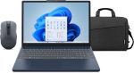 لاب توب لينوفو ايديا باد سليم 3 15IRH10 بمعالج انتل كور i5 13420H، ذاكرة رام 16GB، قرص تخزين SSD 512GB، مع كرت شاشة انتل UHD، شاشة 15.3 بوصة ودقة WUXGA، مع شنطة وماوس، طراز 83K100QPED