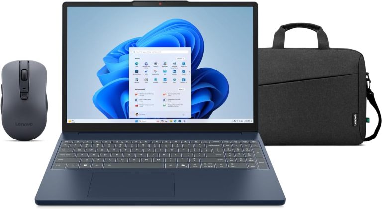 لاب توب لينوفو ايديا باد سليم 3 15IRH10 بمعالج انتل كور i5 13420H، ذاكرة رام 16GB، قرص تخزين SSD 512GB، مع كرت شاشة انتل UHD، شاشة 15.3 بوصة ودقة WUXGA، مع شنطة وماوس، طراز 83K100QPED