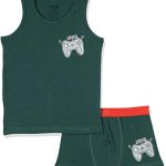 Dice Boys Tank Top with different prints and Boxer Shorts Underwear (pack of 2)