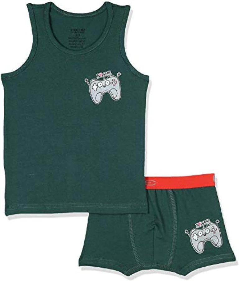 Dice Boys Tank Top with different prints and Boxer Shorts Underwear (pack of 2)