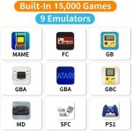⁦جهاز تشغيل العاب الفيديو الرقمية ريترو 2.4 جيجا من يو ويل بخاصية التوصيل والتشغيل مع 15000 لعبة مدمجة و20000 لعبة (اكثر من 15000 لعبة، 64 جيجابايت)⁩ - الصورة ⁦2⁩