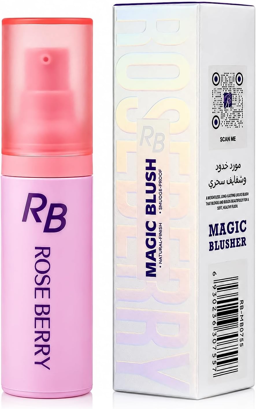 61gbwqyvZpL._AC_SL1500_.jpg Rose Berry - Magic Blush Cream, Lightweight Liquid Cream Blush, Smudge Proof & Long Lasting Formula, Natural Finish, Easy Blend Buildable Color, 30 ML, Model - RB-MB0755