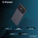 ⁦باور بانك من جي-باور سعة 10000 مللي أمبير بتقنية ليثيوم بوليمر ومنافذ USB و تايب-C مع شاشة LED وشحن سريع للهواتف و التابلت، أسود⁩ - الصورة ⁦7⁩