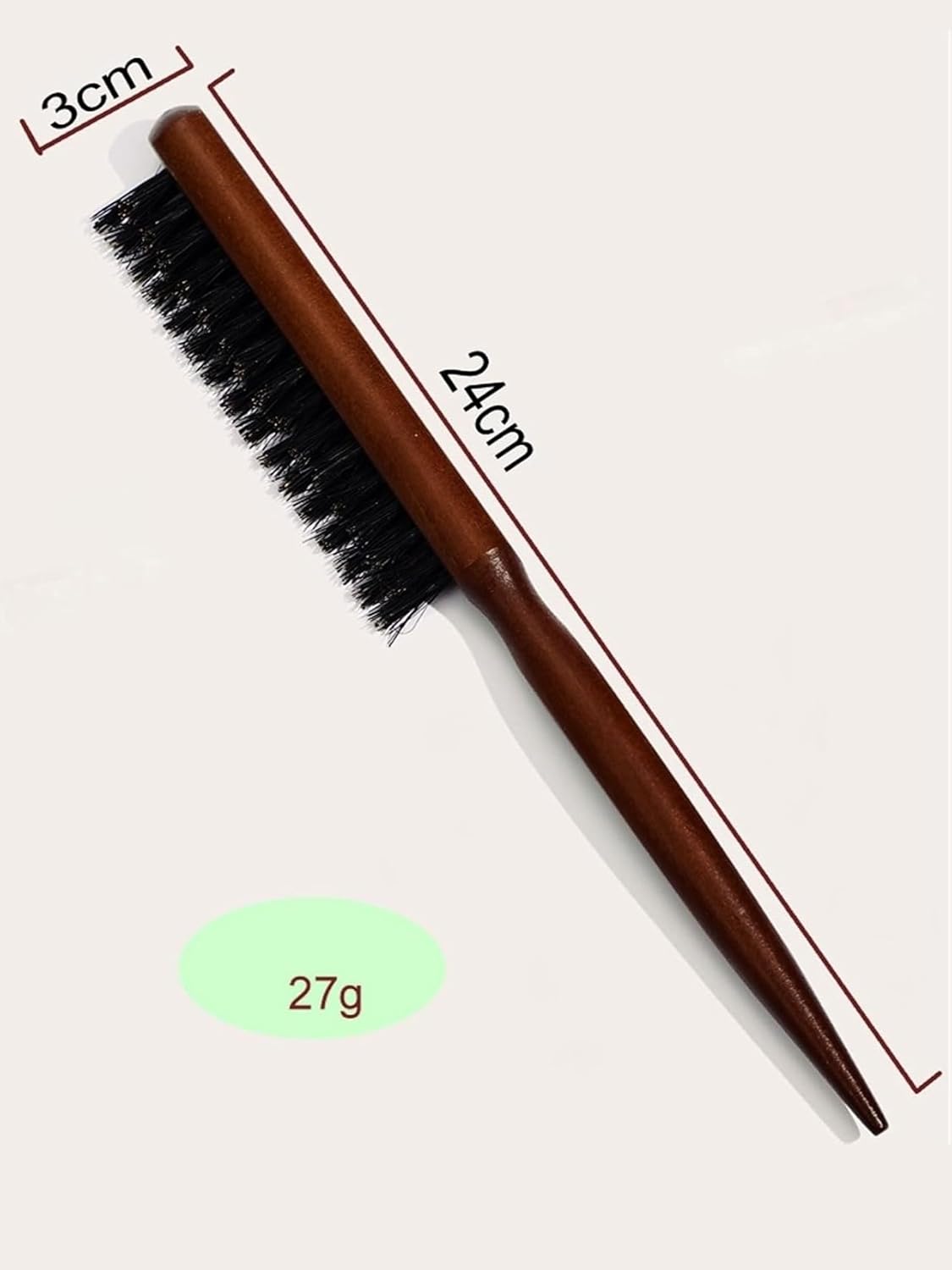 61nEEfxAHjL._AC_SL1500_.jpg فرشاة لشعر الأطفال بمقبض خشب لتصفيف الشعر والعناية اليومية بالشعر واللحية - لون بني غامق