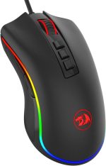 ماوس ألعاب M711 من ريدراجون، ماوس سلكي، 7 أزرار قابلة للبرمجة، ماوس إضاءة RGB قابل للتخصيص، بدقة 10000 نقطة لكل 2.54 سم، ماوس مريح، ماوس خفيف الوزن، للابتوب والكمبيوتر المكتبي (أسود | 16.8 مليون لون ار جي بي، 7 أزرار قابلة للبرمجة، نقطة لكل بوصة قابلة للتعديل، مقبض مريح، مستشعر بصري دقيق