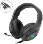 سماعة محيطي راس للالعاب H260 RGB من ريدراجون مع ميكروفون، سلكية، متوافقة مع Xbox one، نينتندو سويتش، بلاي ستيشن 4، بلاي ستيشن 5، اللاب توب، نينتيندو سويتش متعدد الألوان - الصورة 5