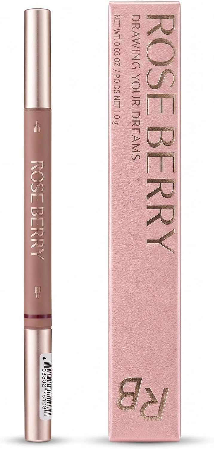 712vWI2wskL._AC_SL1500_.jpg Rose Berry Dual-Ended Eyebrow 2-in-1 Brow Pencil, 1g, 02 Dark Brown | Double-Sided Tip, Fine Precision Tip
