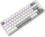 لوحة مفاتيح ألعاب ميكانيكية K705WG-R برو 65% لاسلكية وبلوتوث وسلكية ار جي بي ومفتاح أحمر 68 مفتاح ومقبس تبديل سريع 100%، لوحة إلكترونية مطبوعة مثبتة على لوحة حرة ومفاتيح أسهم مخصصة من ريدراجون - الصورة 3