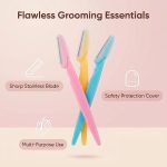 ⁦أداة تقشير البشرة والحواجب من ILLUVA، ماكينة حلاقة الوجه ديرمابلاين مع غطاء دقيق للنساء والرجال، عبوة من 6 قطع⁩ - الصورة ⁦2⁩