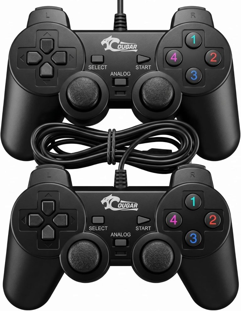 COUGAR-EGY USB Wired Gamepad for PC and Laptop, Dual Analogue Controller, Black, 2 Pack, Model 2082